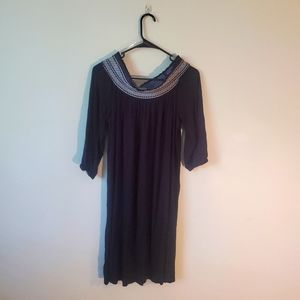 black dress with stitched collar